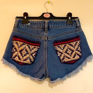 Pocket Deatil Denim Short